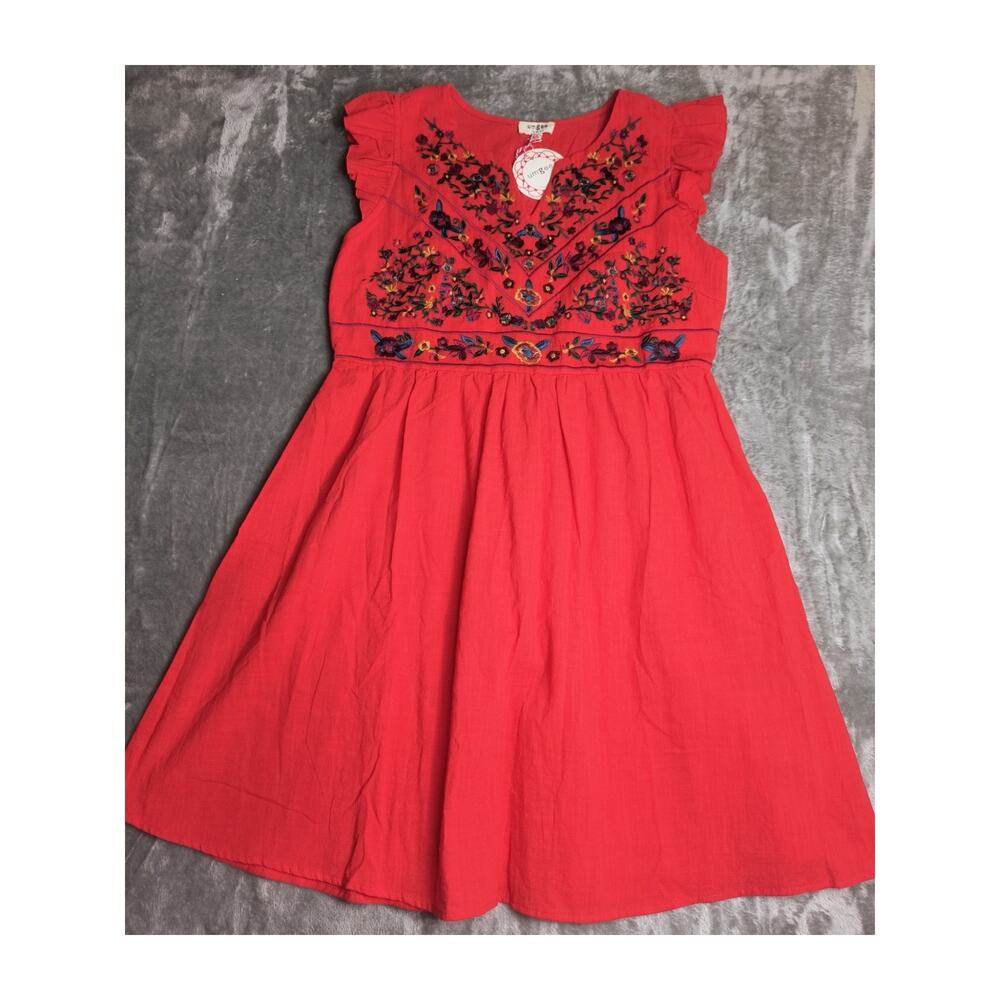Umgee USA Embroidered Ruffled Sleeve Dress - Size L - NWT